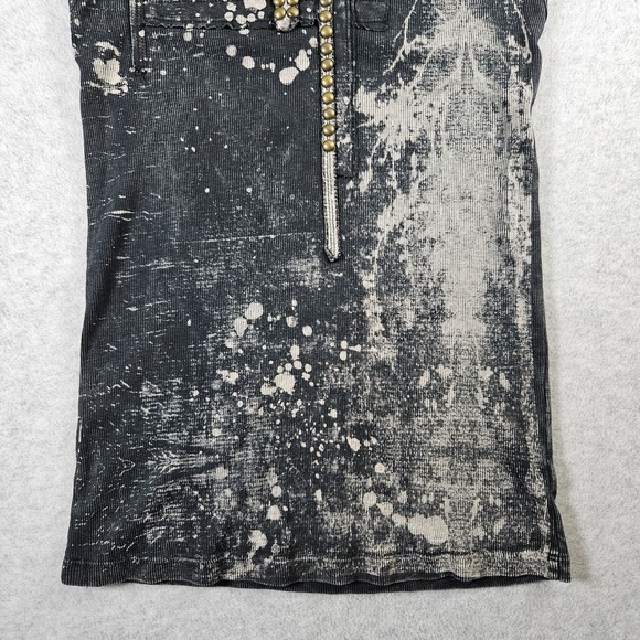 Salvage Womens VTG Y2k Affliction Style Grunge Thrashed Scoop Neck Tank Top Sz L - Picture 3 of 8